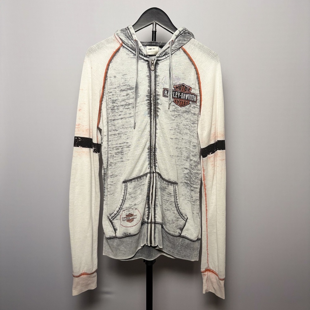 Harley-Davidson Women's Full Zip Rhinestone Hoodie Missing Size Tag
